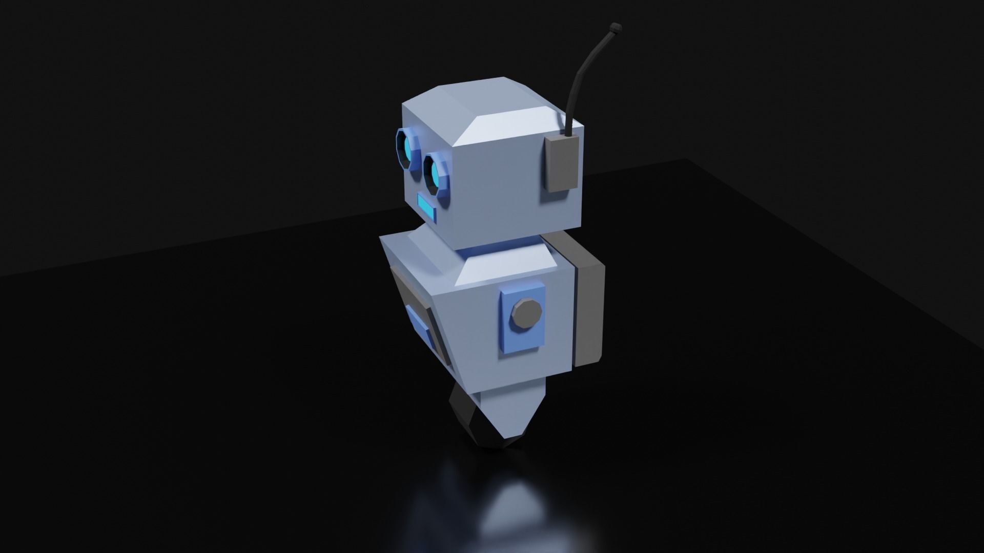 Lowpoly Supporter Robot Low-poly 3D model_4