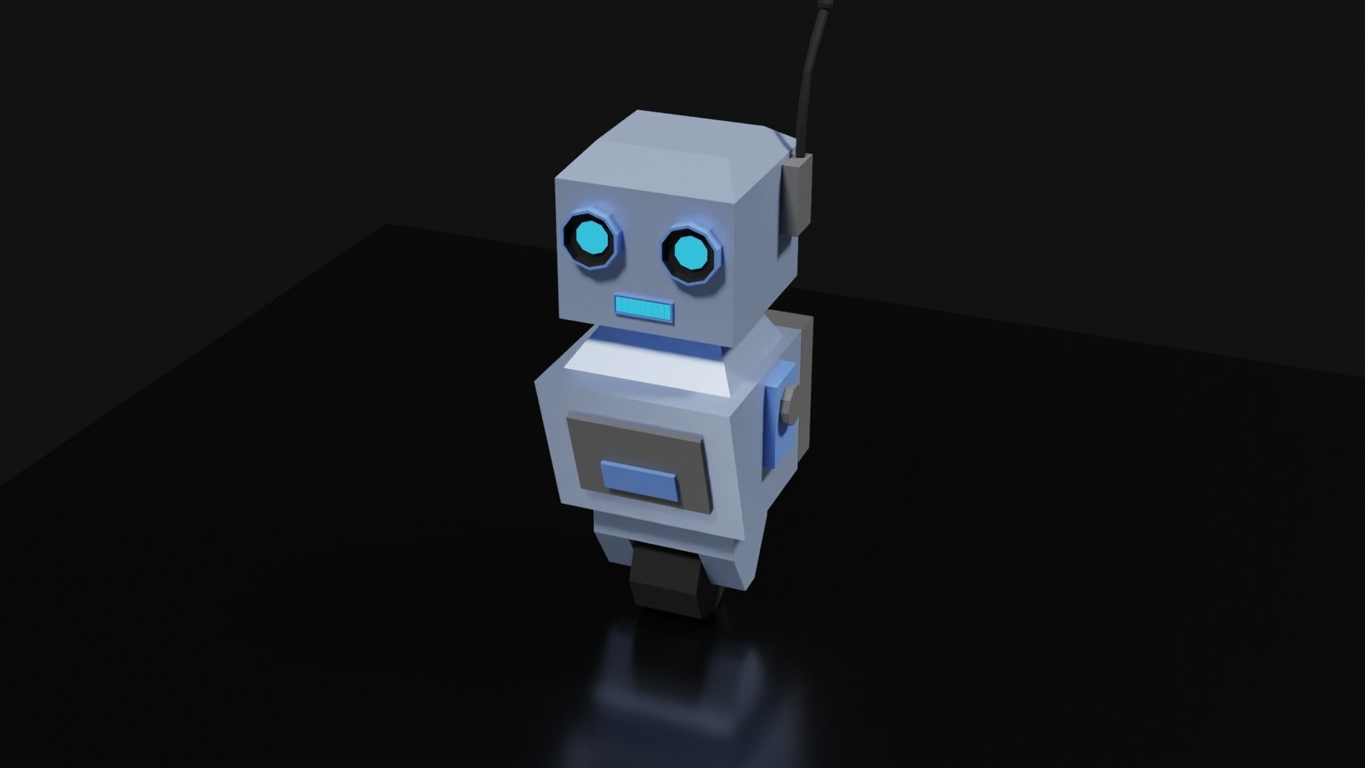 Lowpoly Supporter Robot Low-poly 3D model_29