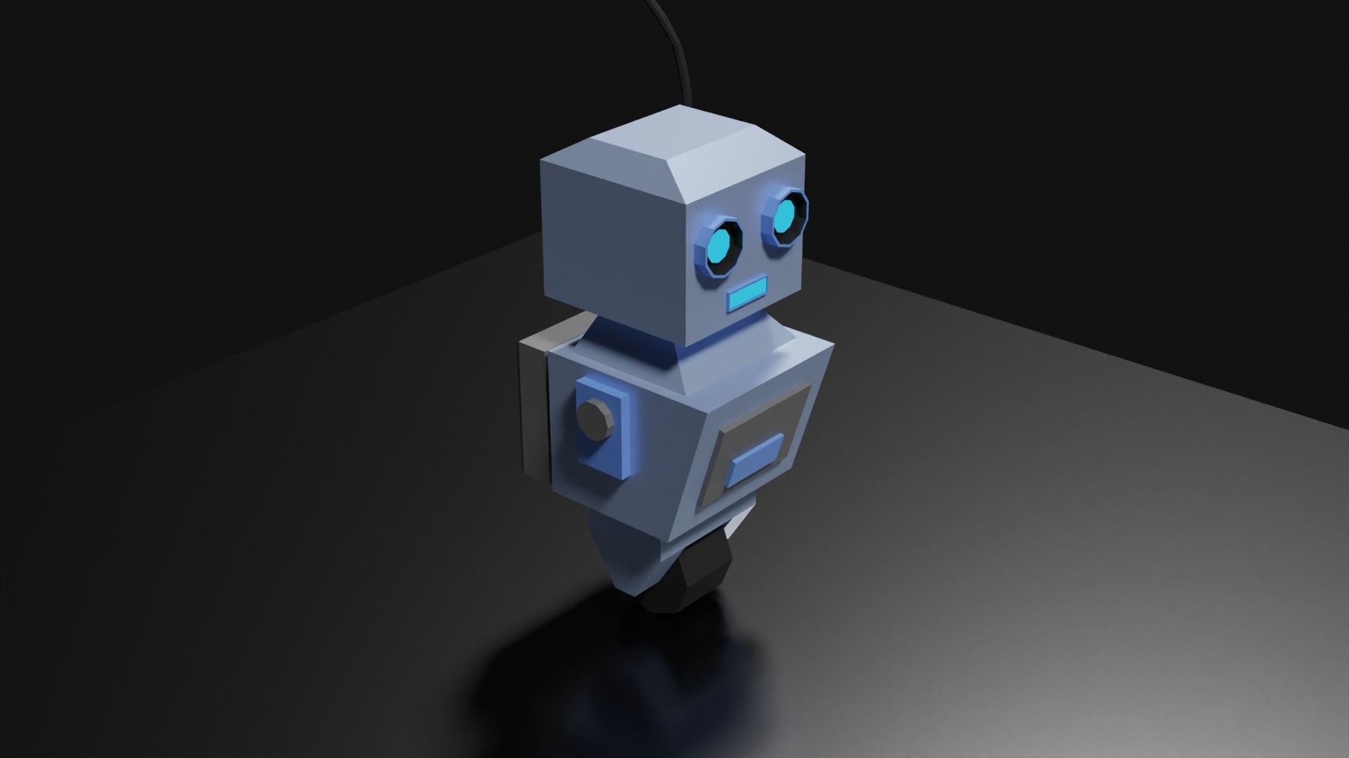 Lowpoly Supporter Robot Low-poly 3D model_25