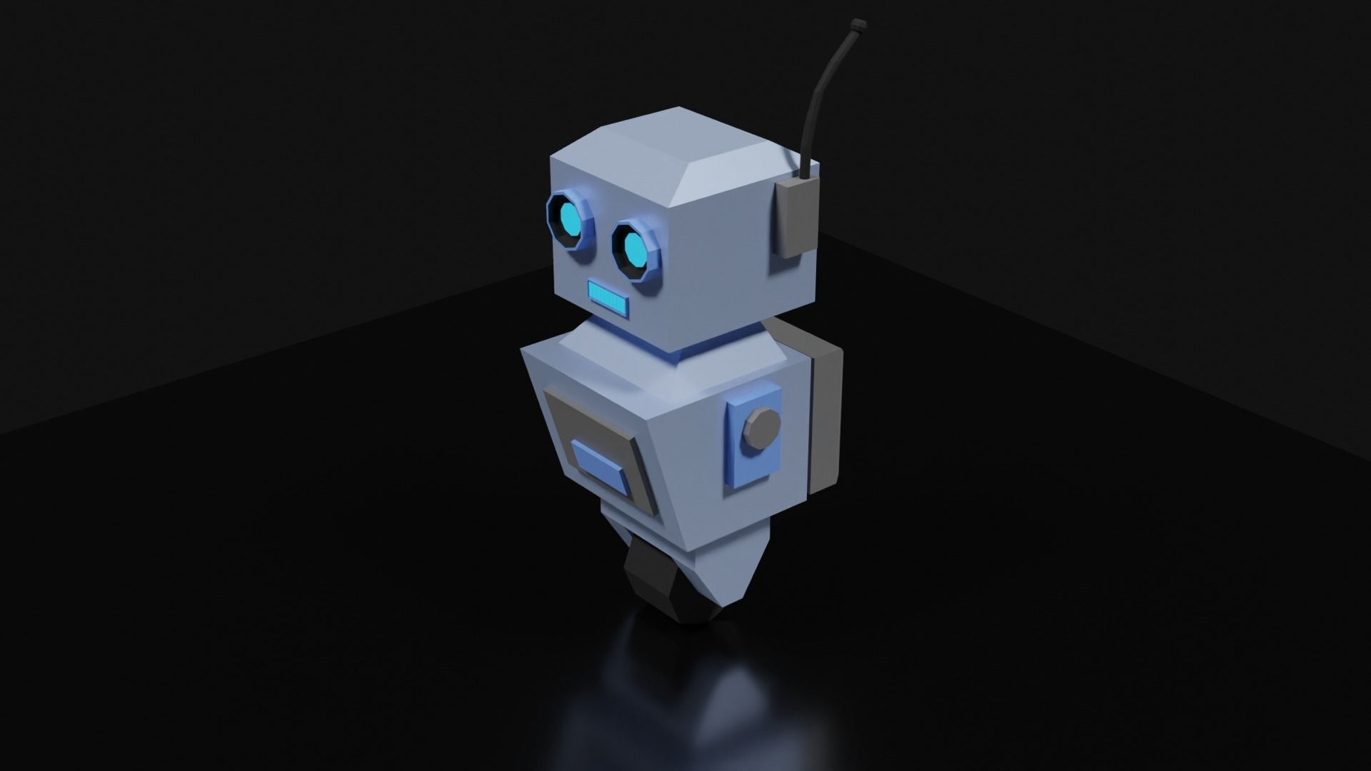 Lowpoly Supporter Robot Low-poly 3D model_2