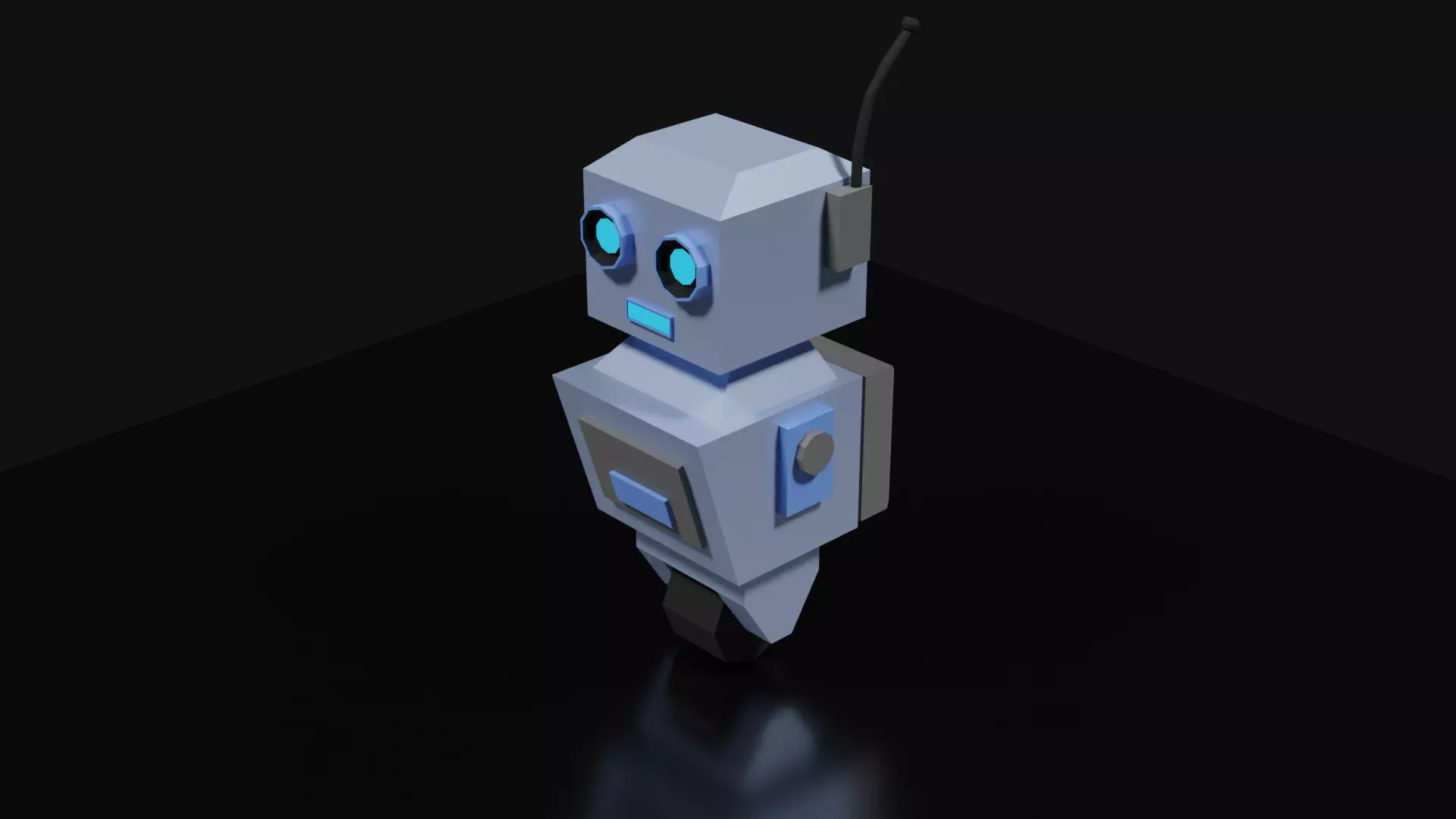 Lowpoly Supporter Robot Low-poly 3D model_0