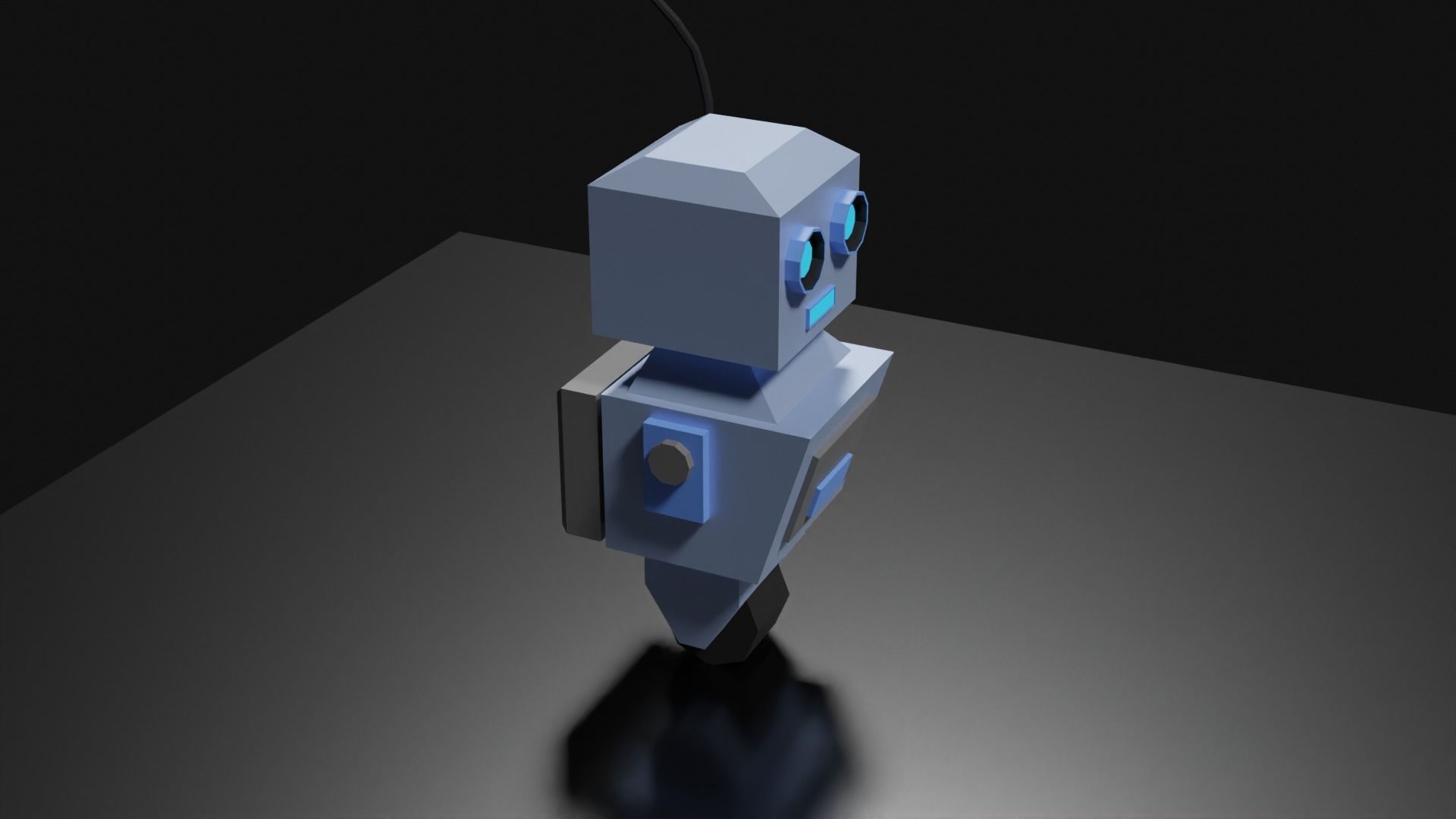 Lowpoly Supporter Robot Low-poly 3D model_24