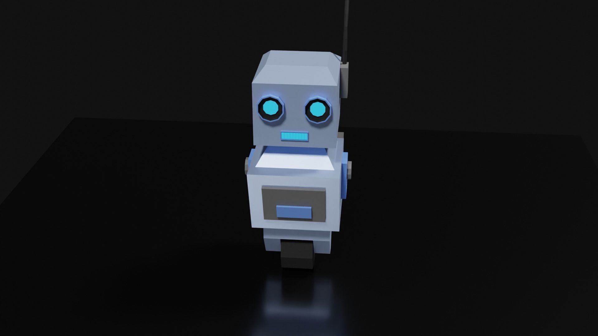 Lowpoly Supporter Robot Low-poly 3D model_28