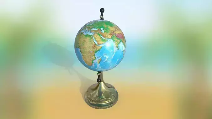 Globe world map PBR low-poly 3D model Low-poly 3D model
