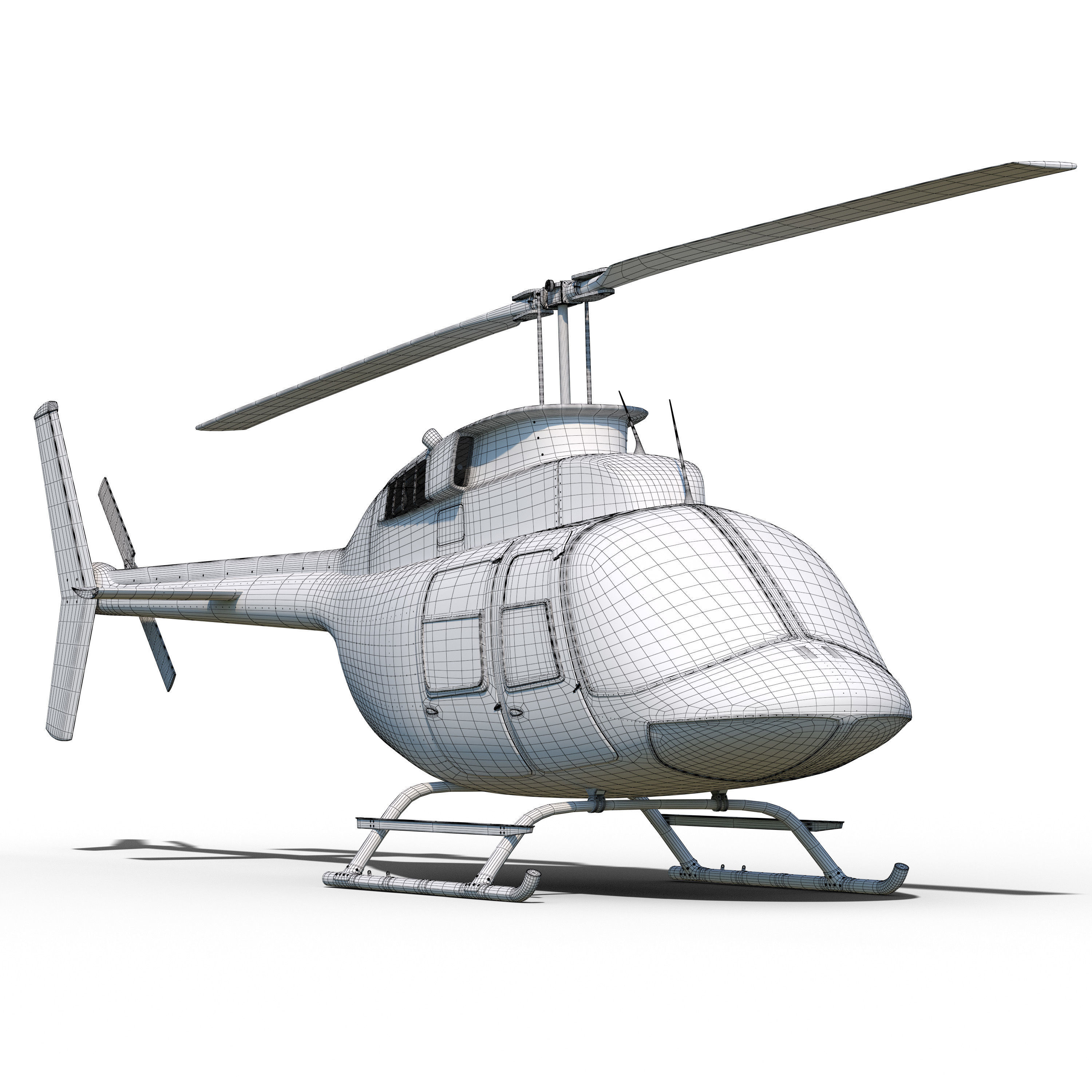 Helicopter Bell 206 3D model_1