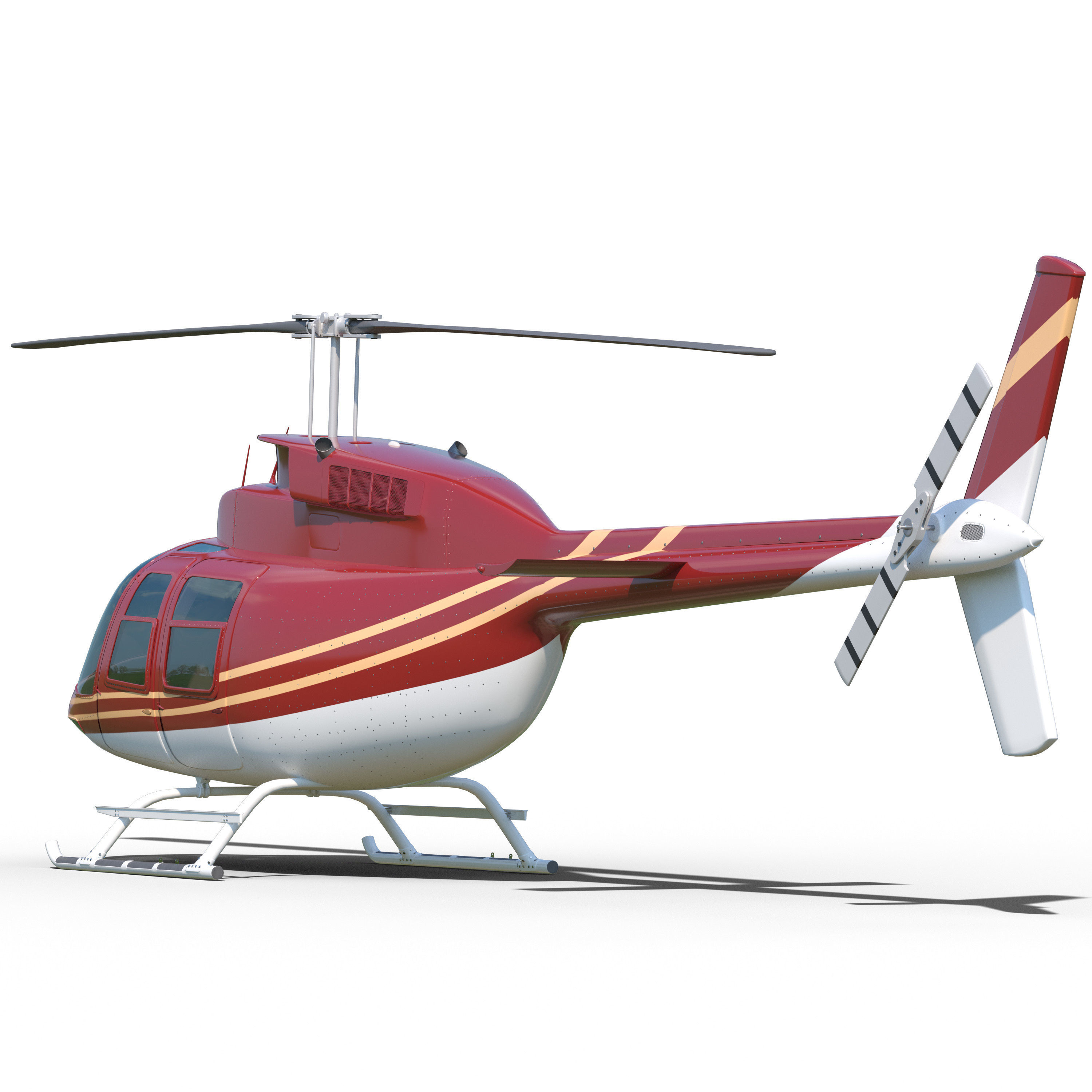 Helicopter Bell 206 3D model_2