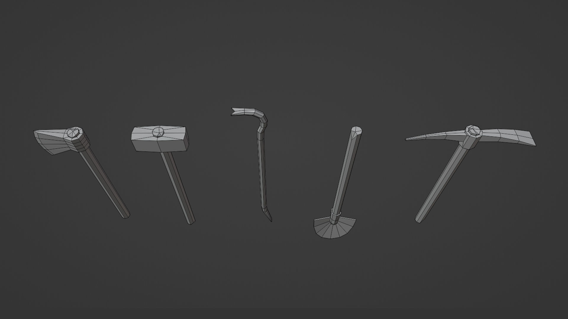 Stylized tools Low-poly 3D model_25