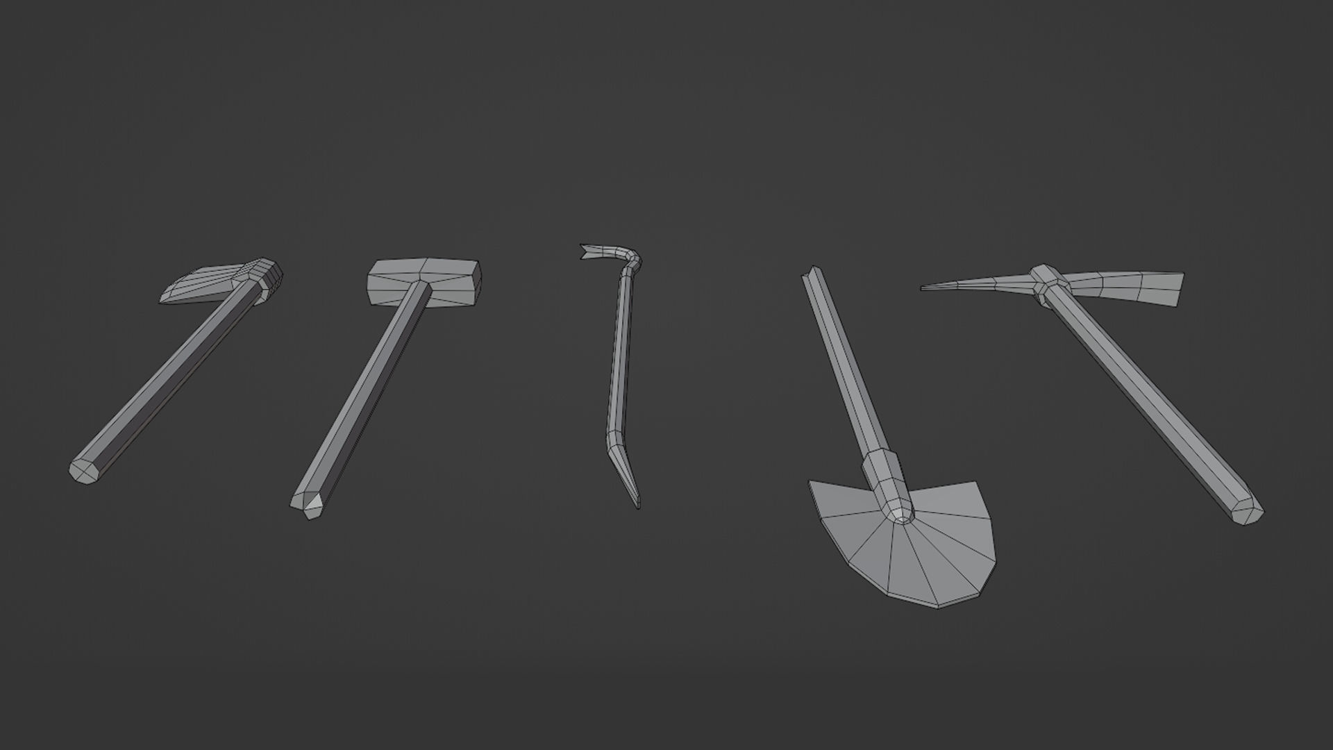 Stylized tools Low-poly 3D model_26
