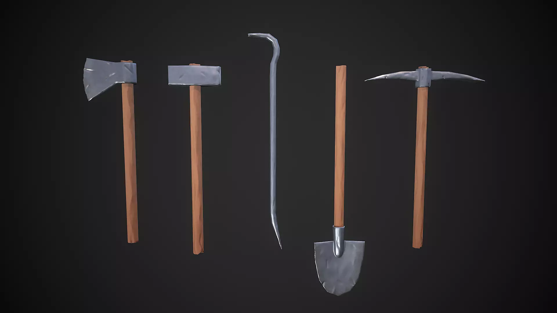 Stylized tools Low-poly 3D model_0