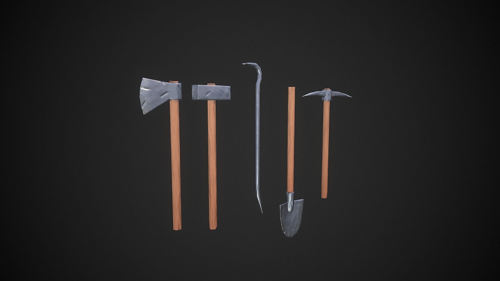 Stylized tools Low-poly 3D model_2