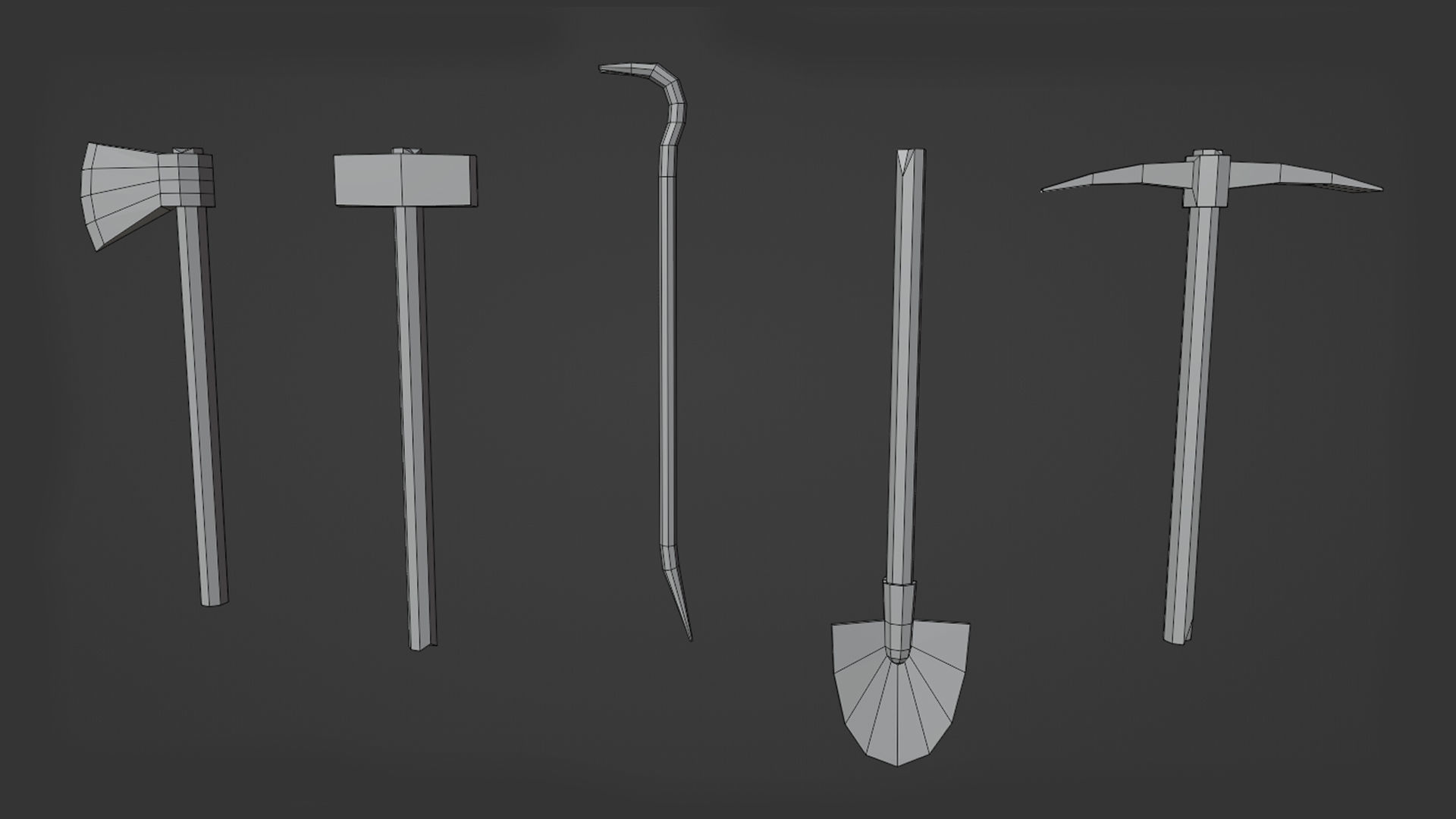 Stylized tools Low-poly 3D model_24