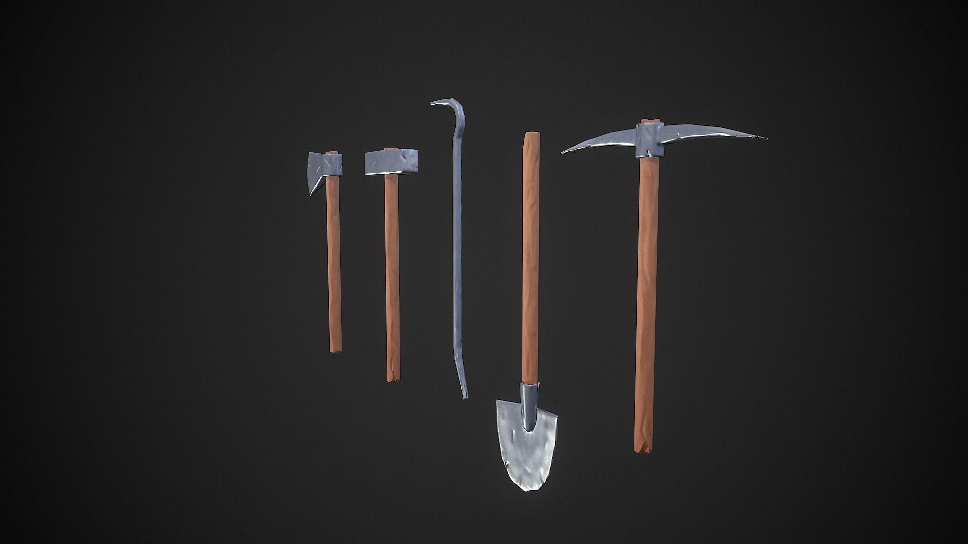 Stylized tools Low-poly 3D model_3