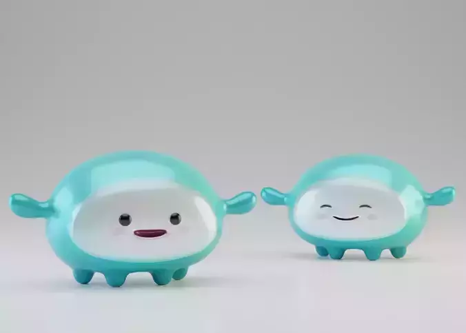 Turquoise mini cute creature