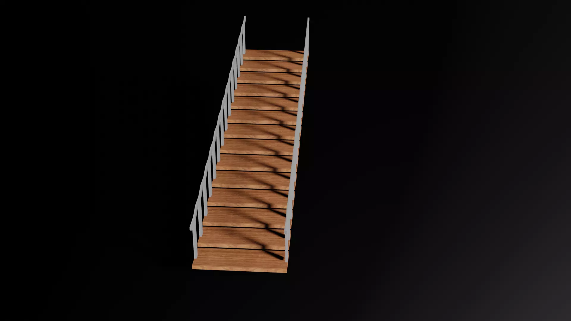 Stairs wooden staircase 3D model_0