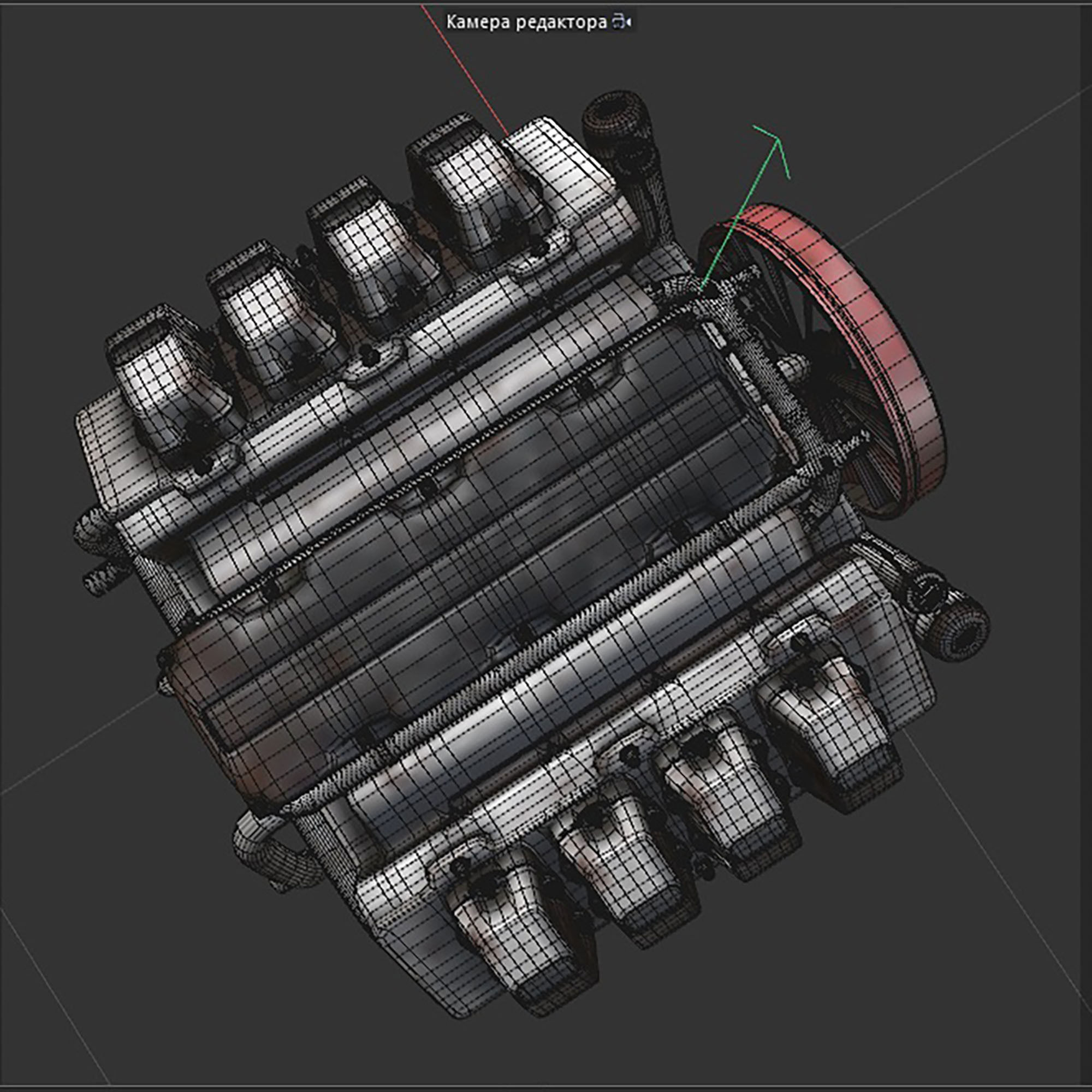 8 cylinder car engine 3D model_12