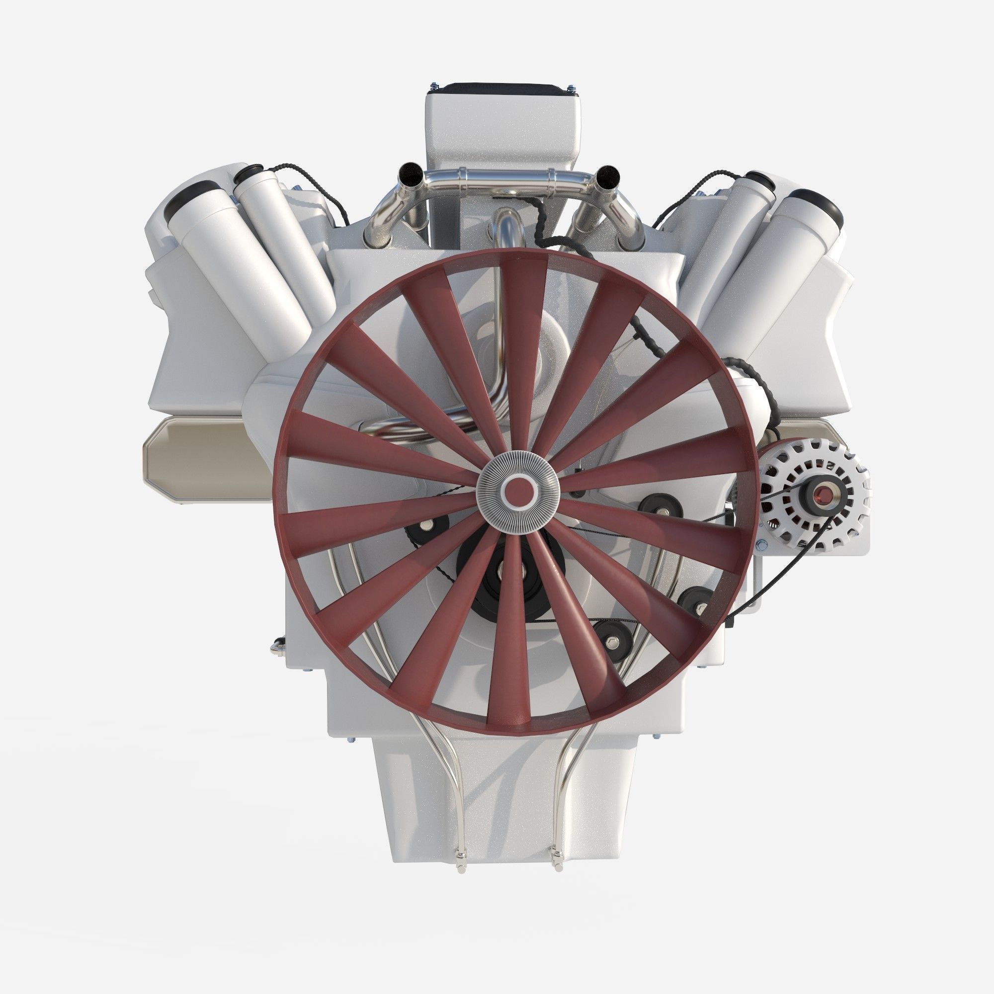 8 cylinder car engine 3D model_1