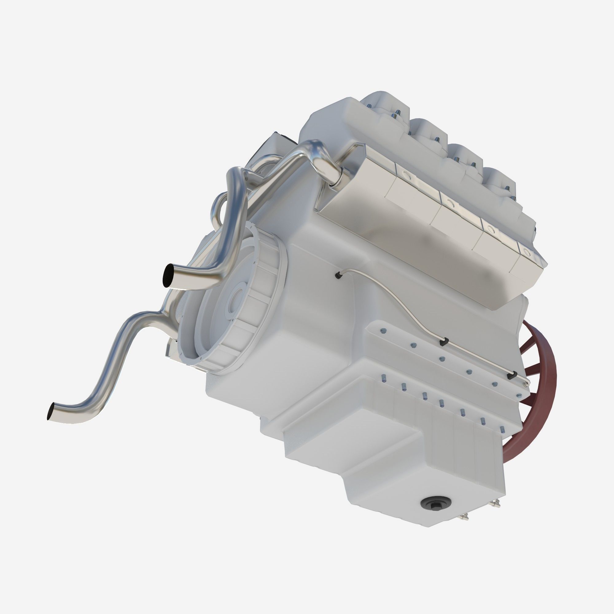 8 cylinder car engine 3D model_5