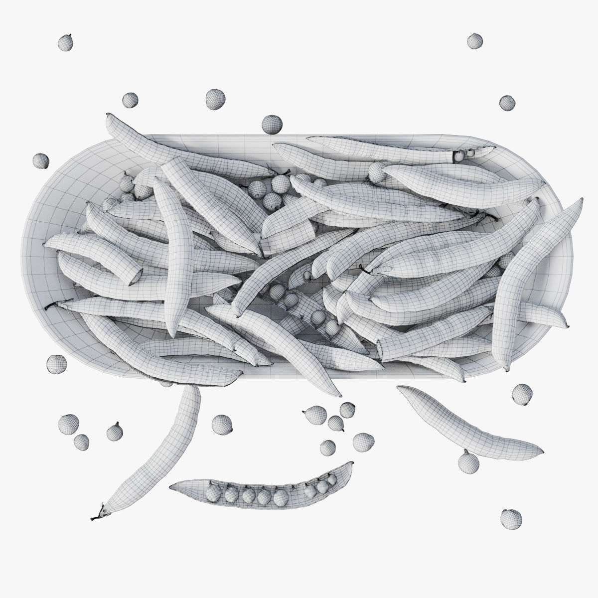 Plate of peas  3D model_8