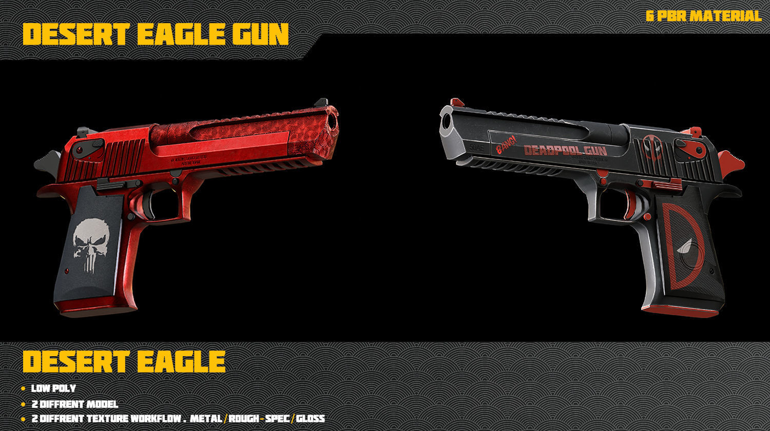 Desert Eagle Gun Low-poly 3D model_5