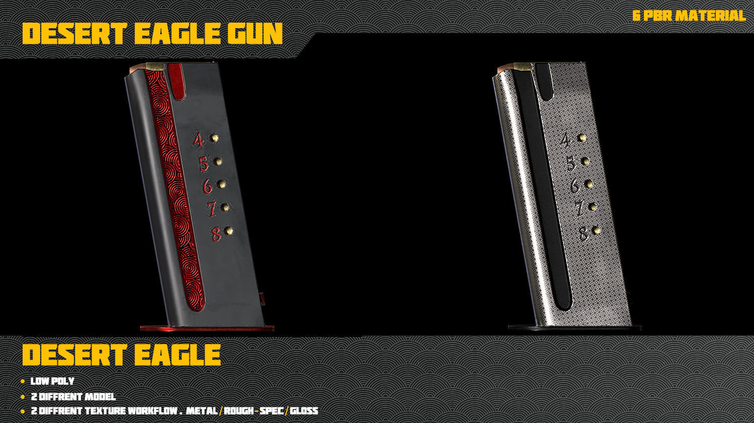 Desert Eagle Gun Low-poly 3D model_22