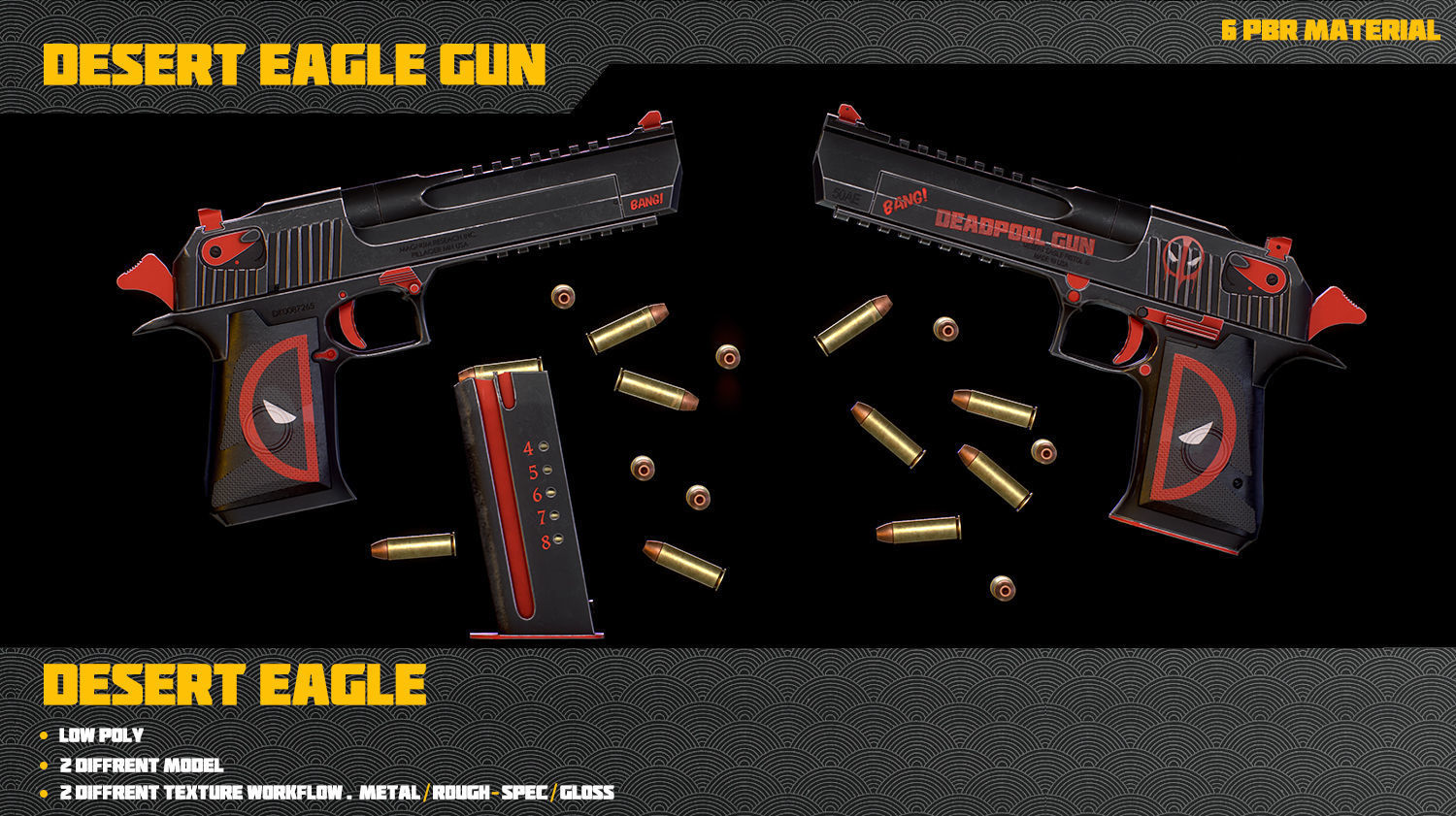 Desert Eagle Gun Low-poly 3D model_3