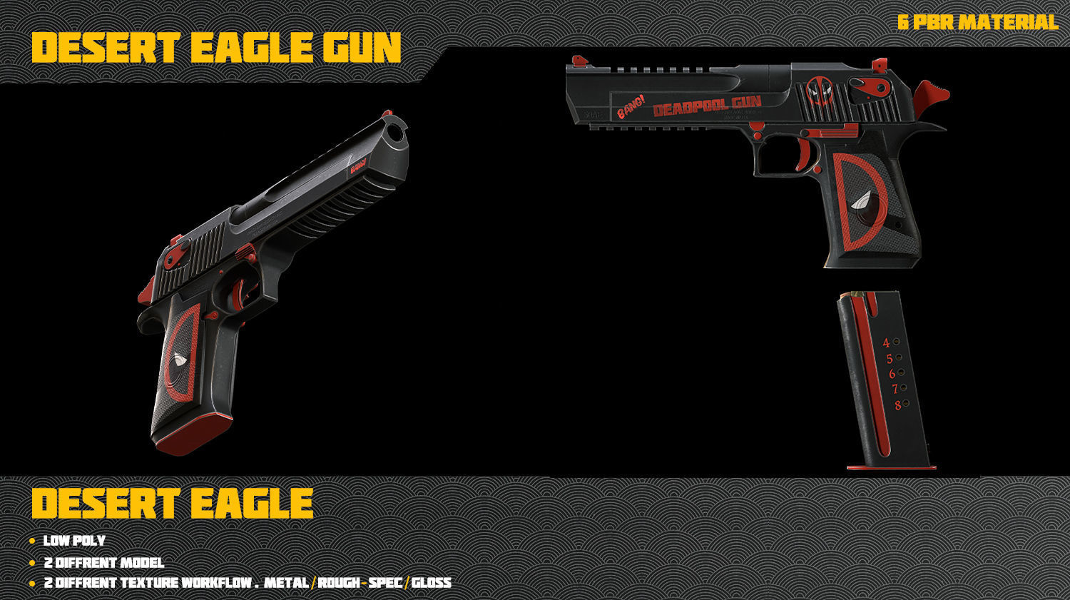 Desert Eagle Gun Low-poly 3D model_19