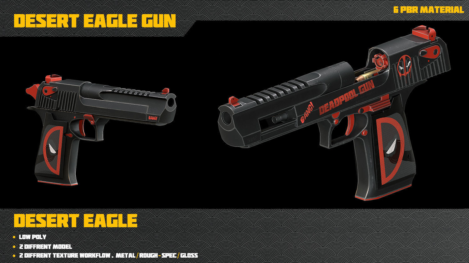 Desert Eagle Gun Low-poly 3D model_13