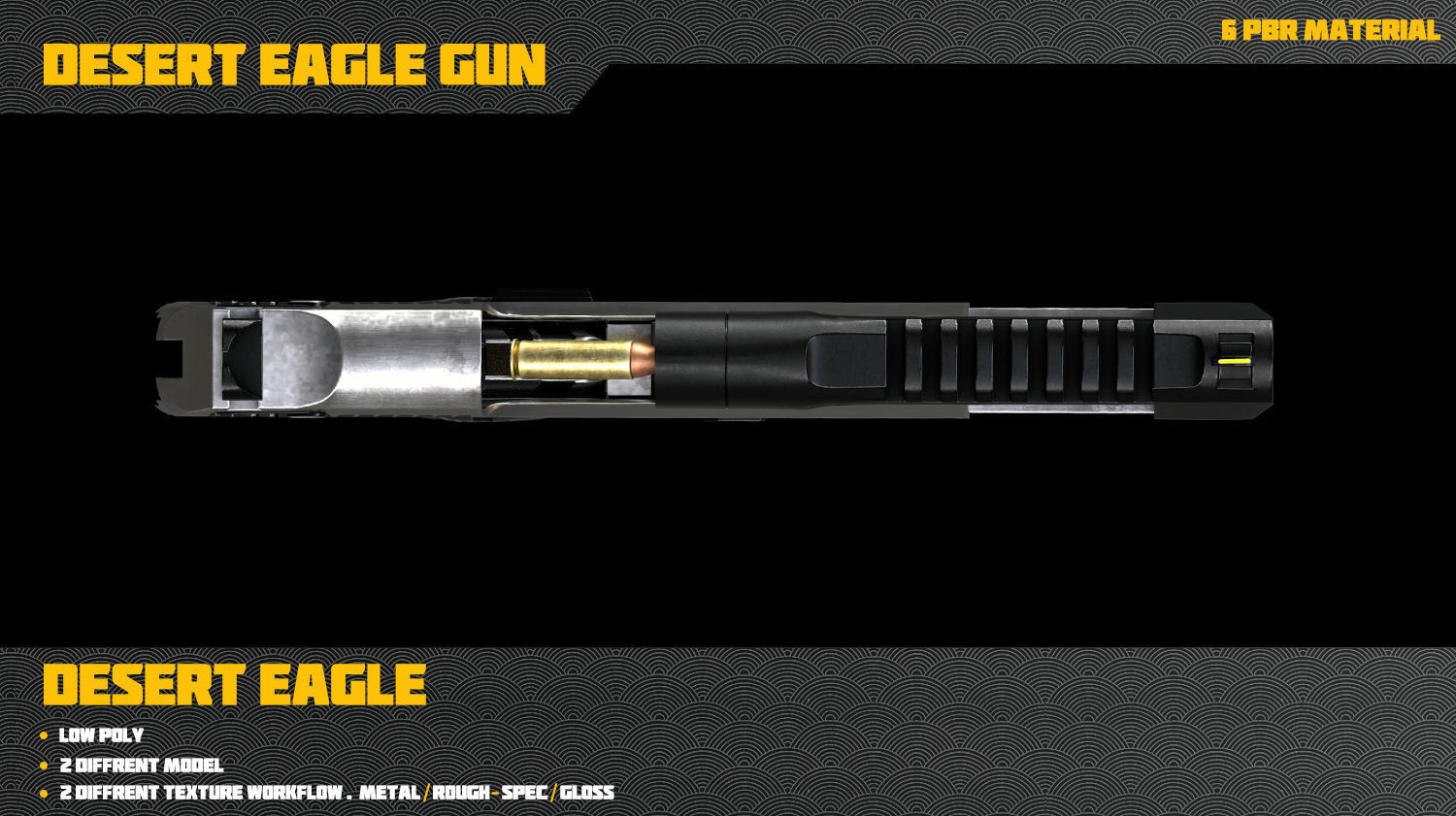 Desert Eagle Gun Low-poly 3D model_23