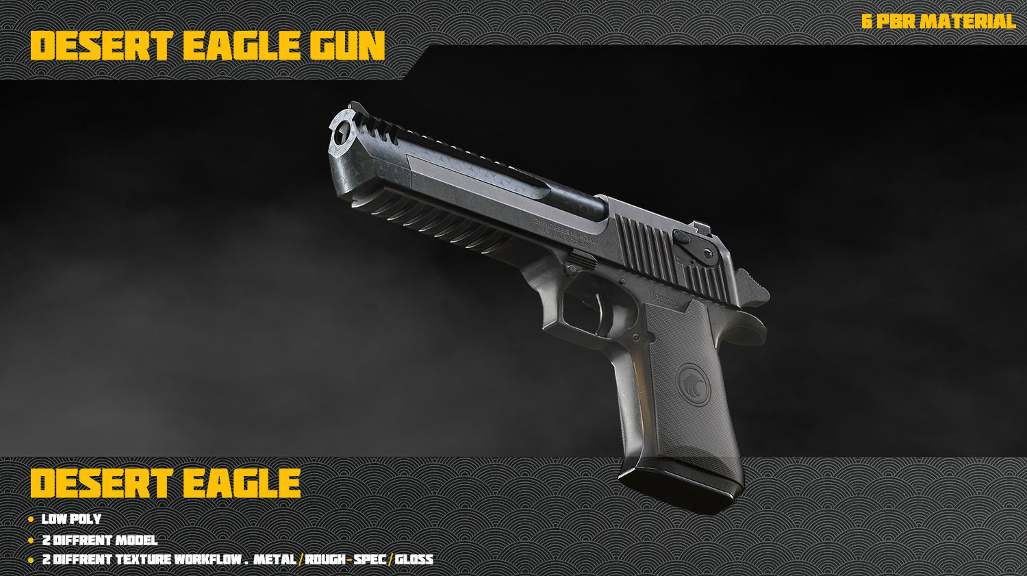 Desert Eagle Gun Low-poly 3D model_10