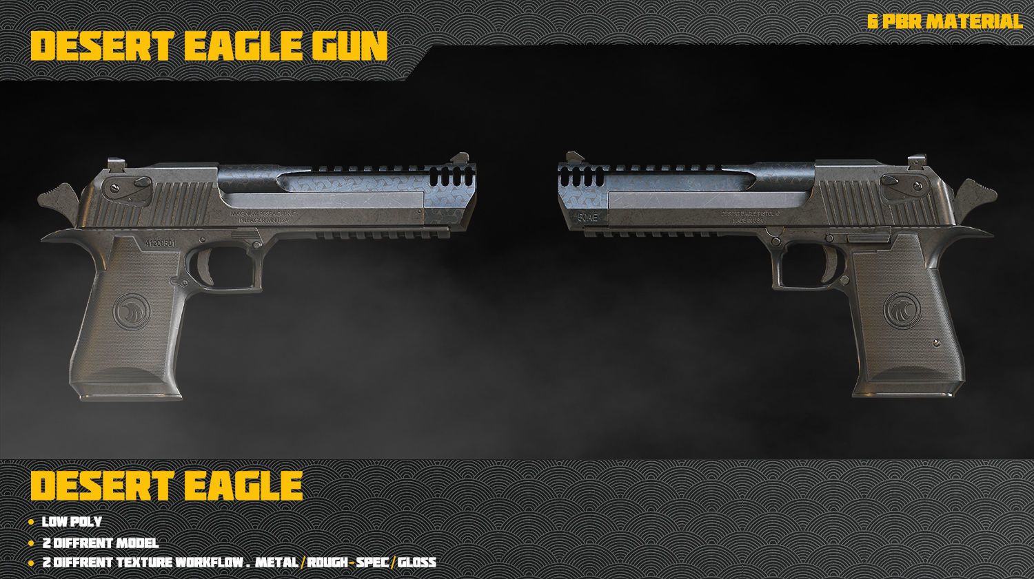Desert Eagle Gun Low-poly 3D model_6