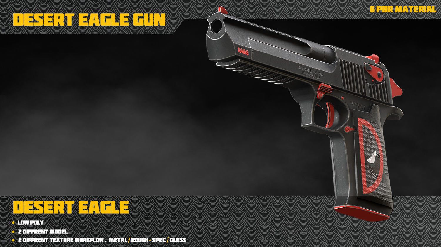 Desert Eagle Gun Low-poly 3D model_15