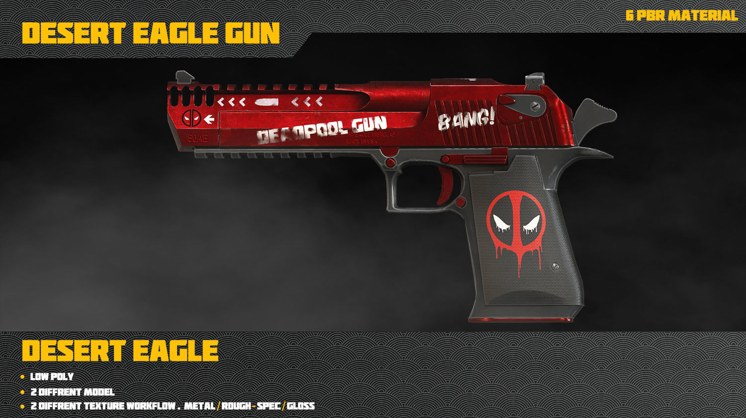 Desert Eagle Gun Low-poly 3D model_8