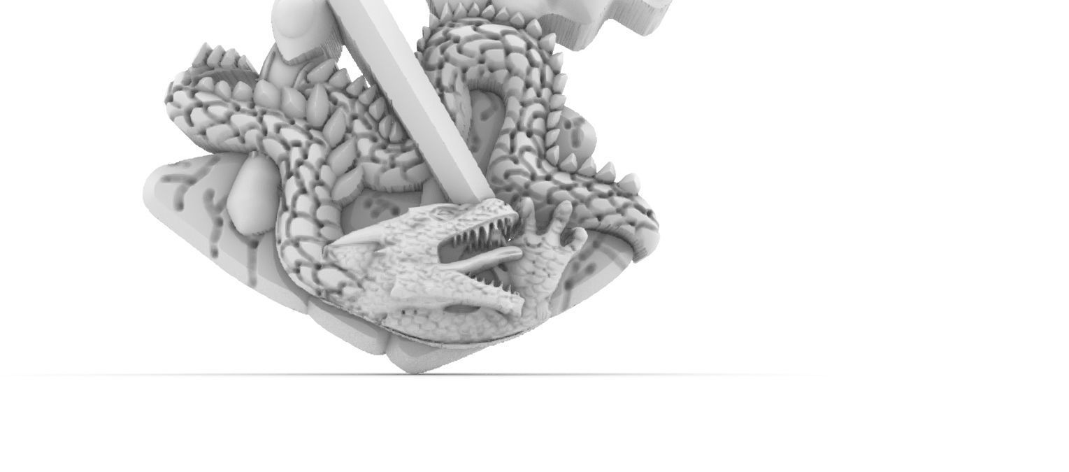 Michael Archangel Sao Miguel relief 3D print model_10