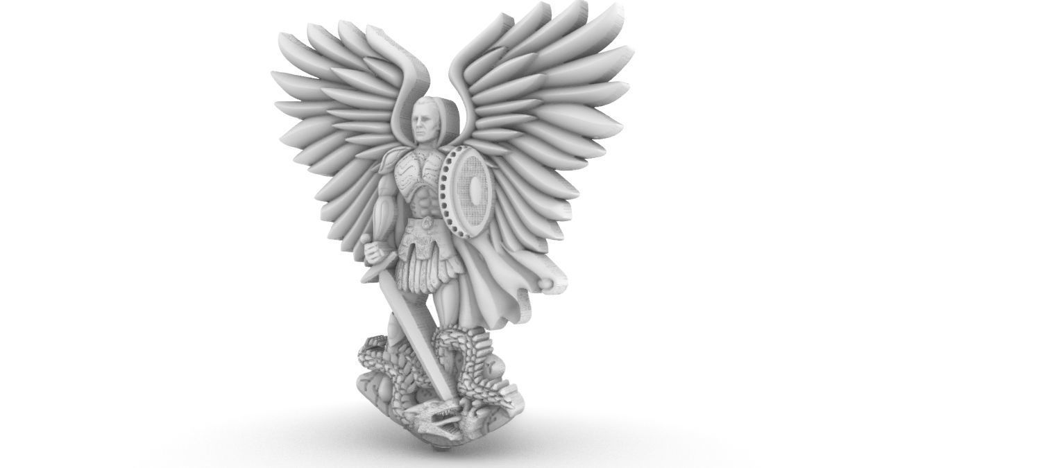Michael Archangel Sao Miguel relief 3D print model_15