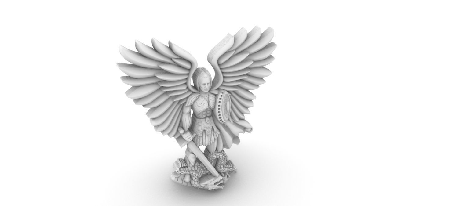Michael Archangel Sao Miguel relief 3D print model_8