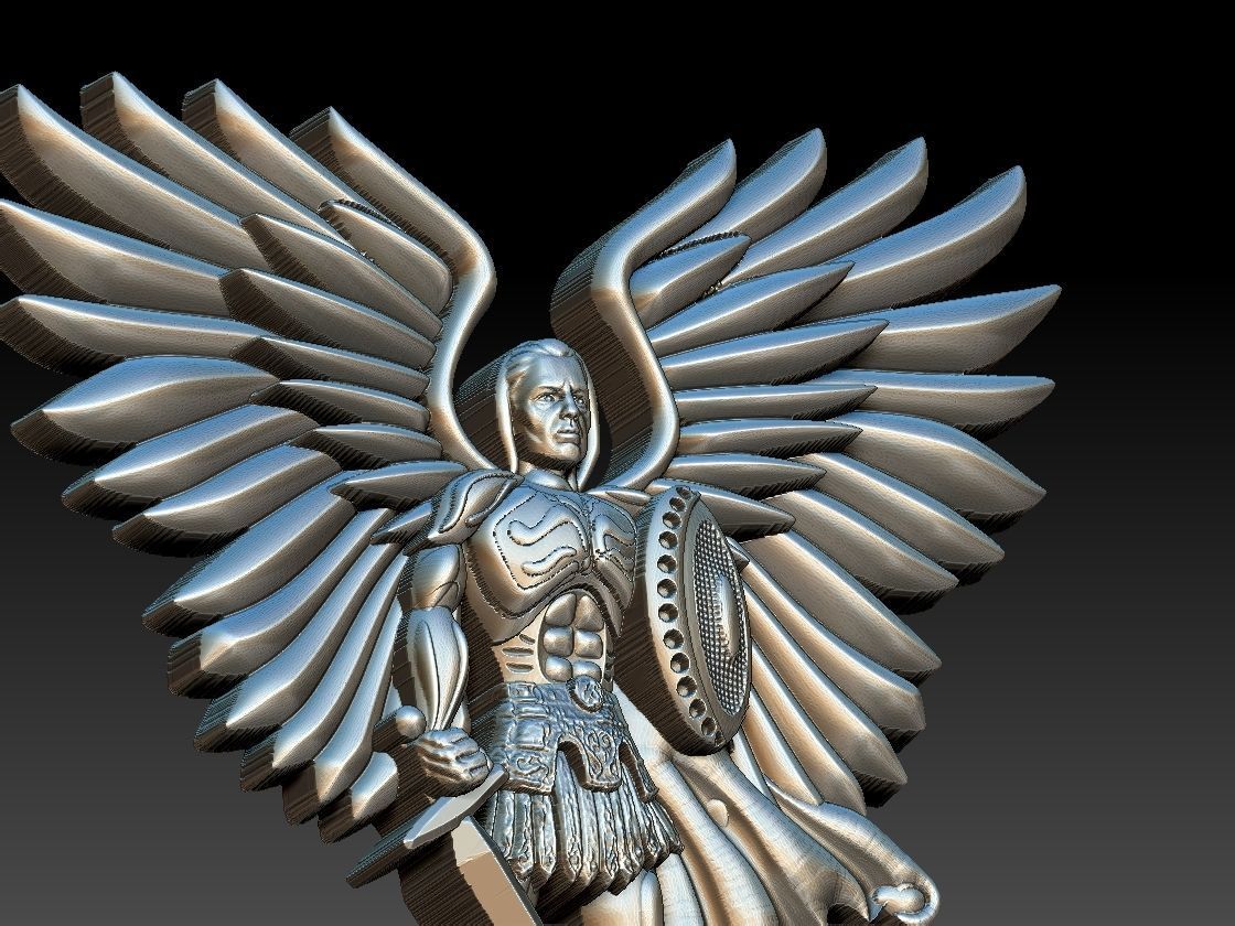 Michael Archangel Sao Miguel relief 3D print model_3