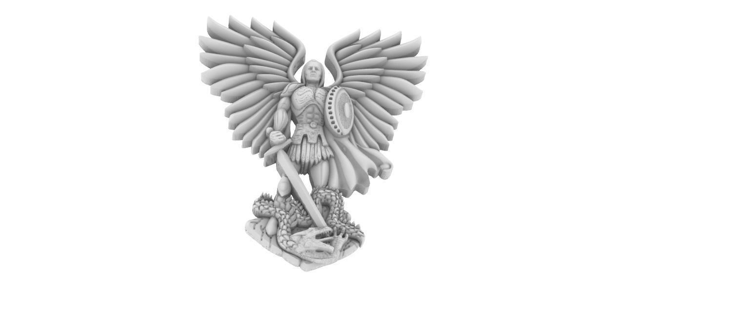 Michael Archangel Sao Miguel relief 3D print model_5