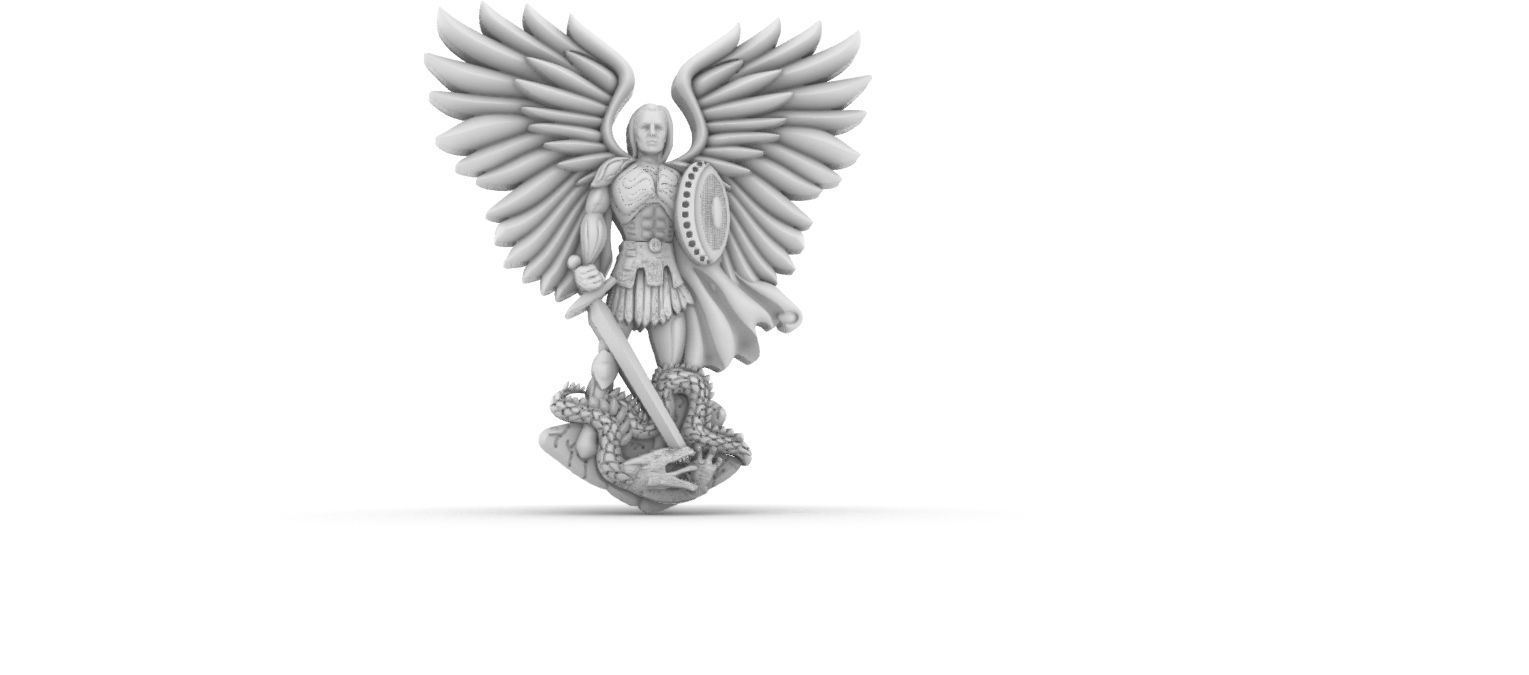 Michael Archangel Sao Miguel relief 3D print model_11