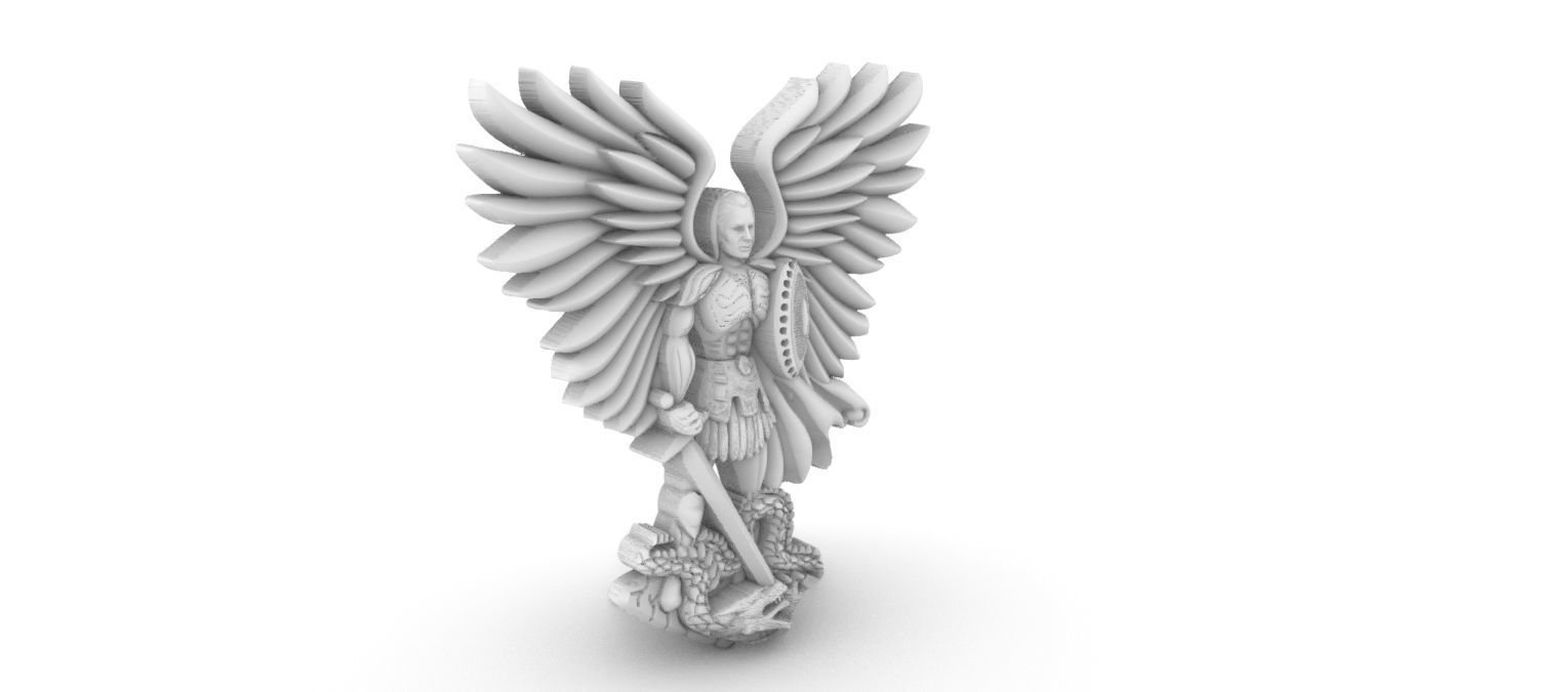Michael Archangel Sao Miguel relief 3D print model_9
