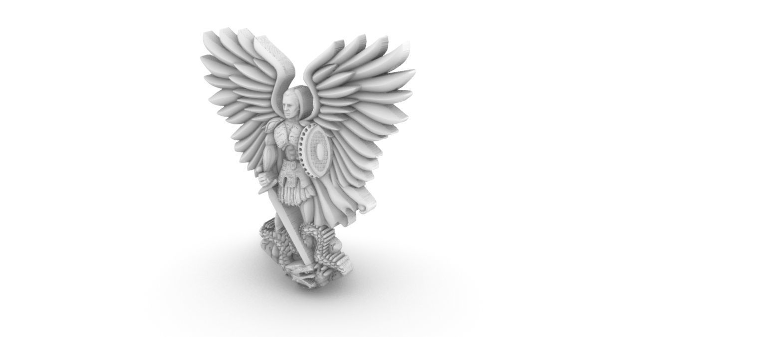 Michael Archangel Sao Miguel relief 3D print model_7