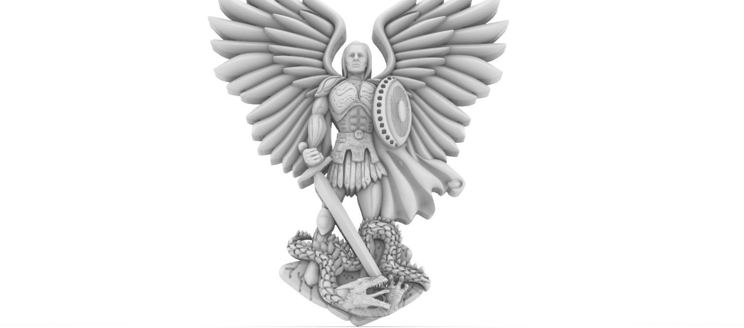 Michael Archangel Sao Miguel relief 3D print model_14