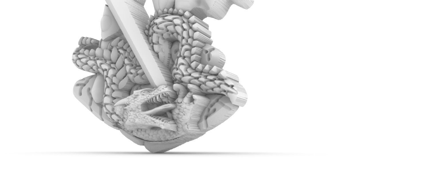 Michael Archangel Sao Miguel relief 3D print model_13