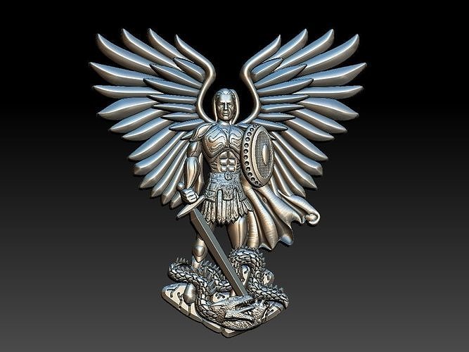 Michael Archangel Sao Miguel relief 3D print model