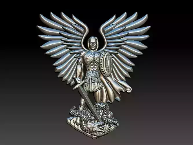 Michael Archangel Sao Miguel relief 3D print model