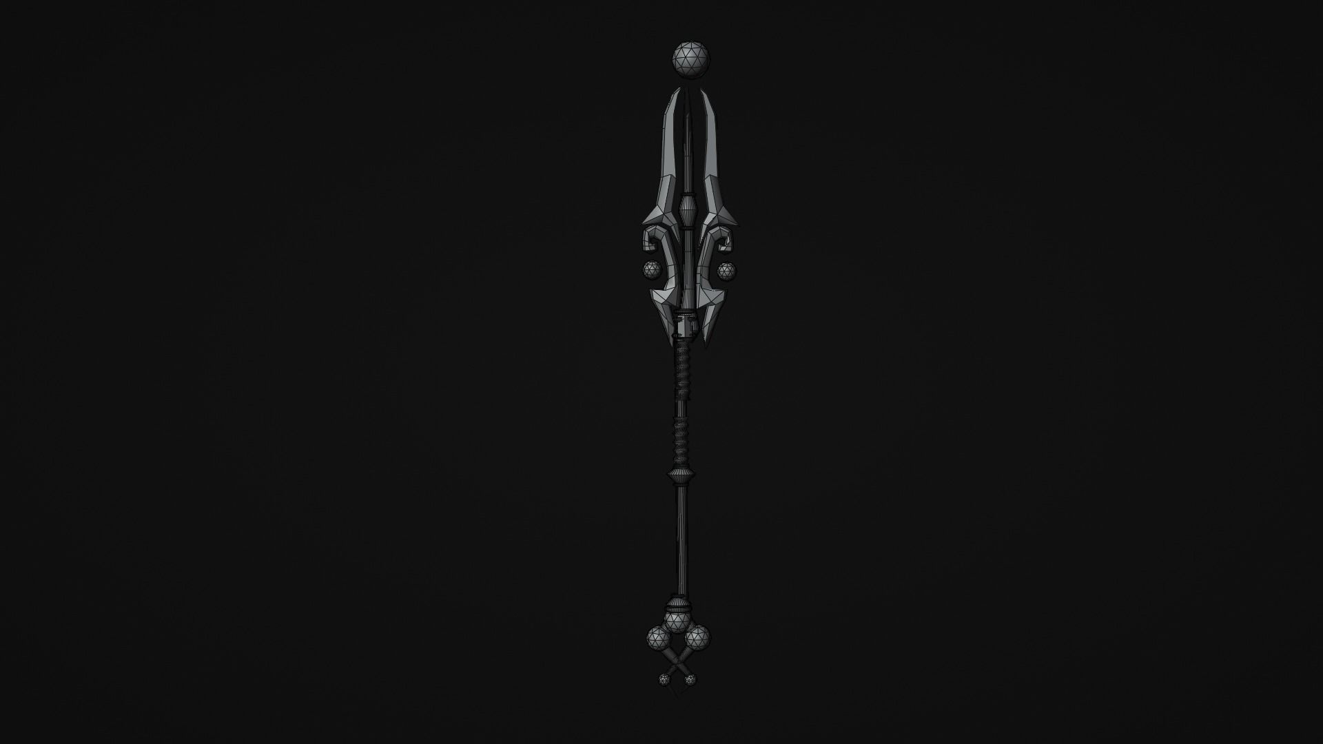 Staff Low-Poly for game Low-poly 3D model_6