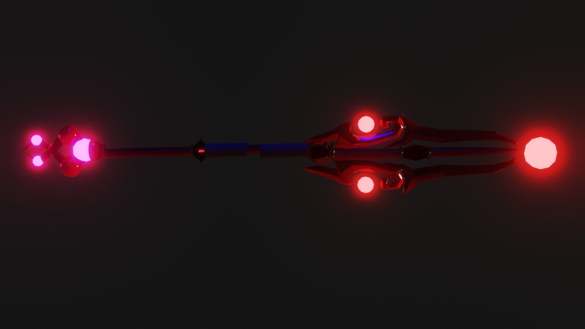 Staff Low-Poly for game Low-poly 3D model_5