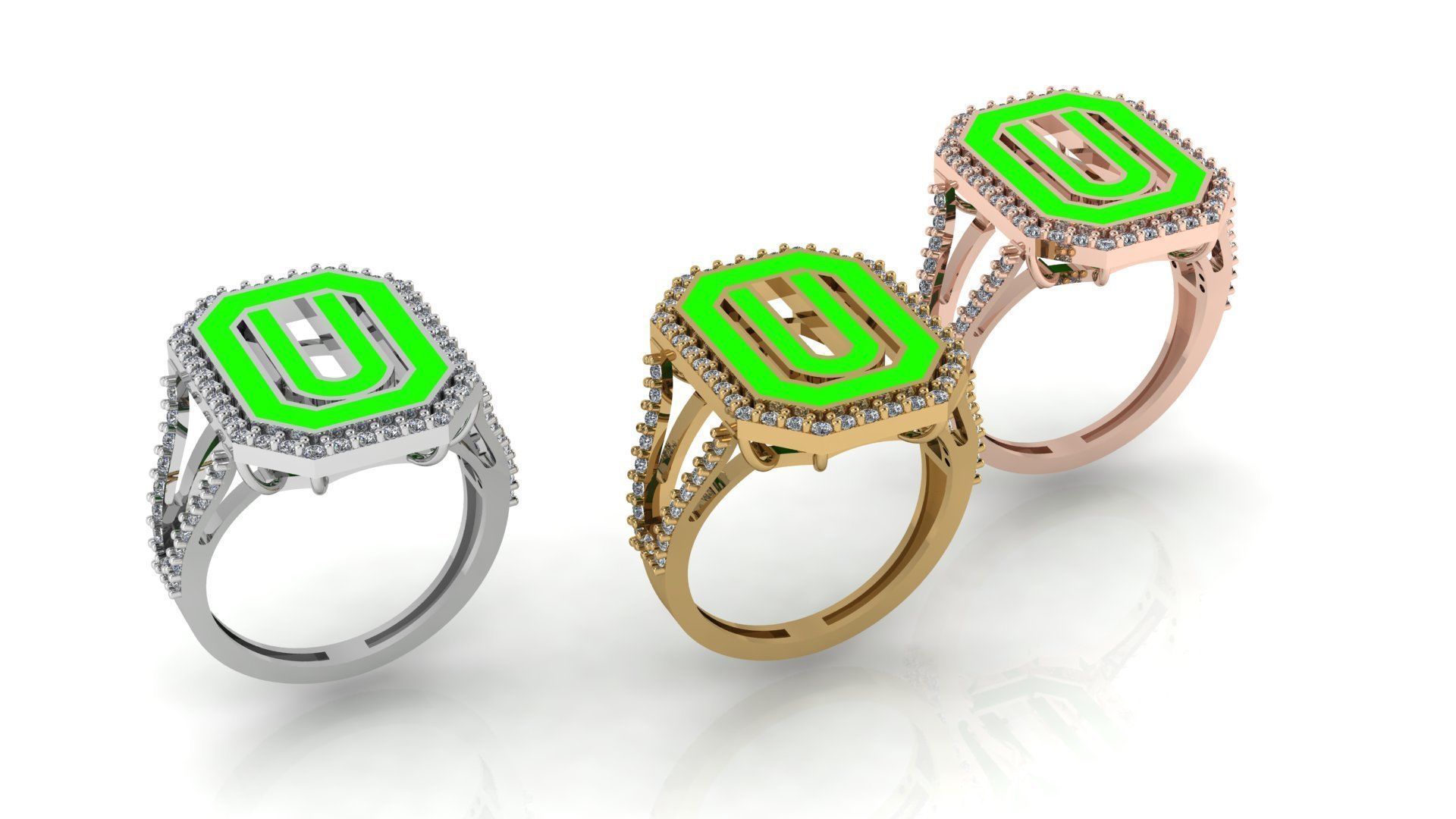 Alphabet Letters Ring A-Z 3D print model_23