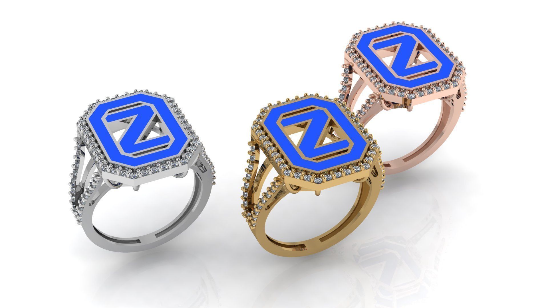 Alphabet Letters Ring A-Z 3D print model_28