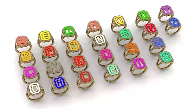 Alphabet Letters Ring A-Z