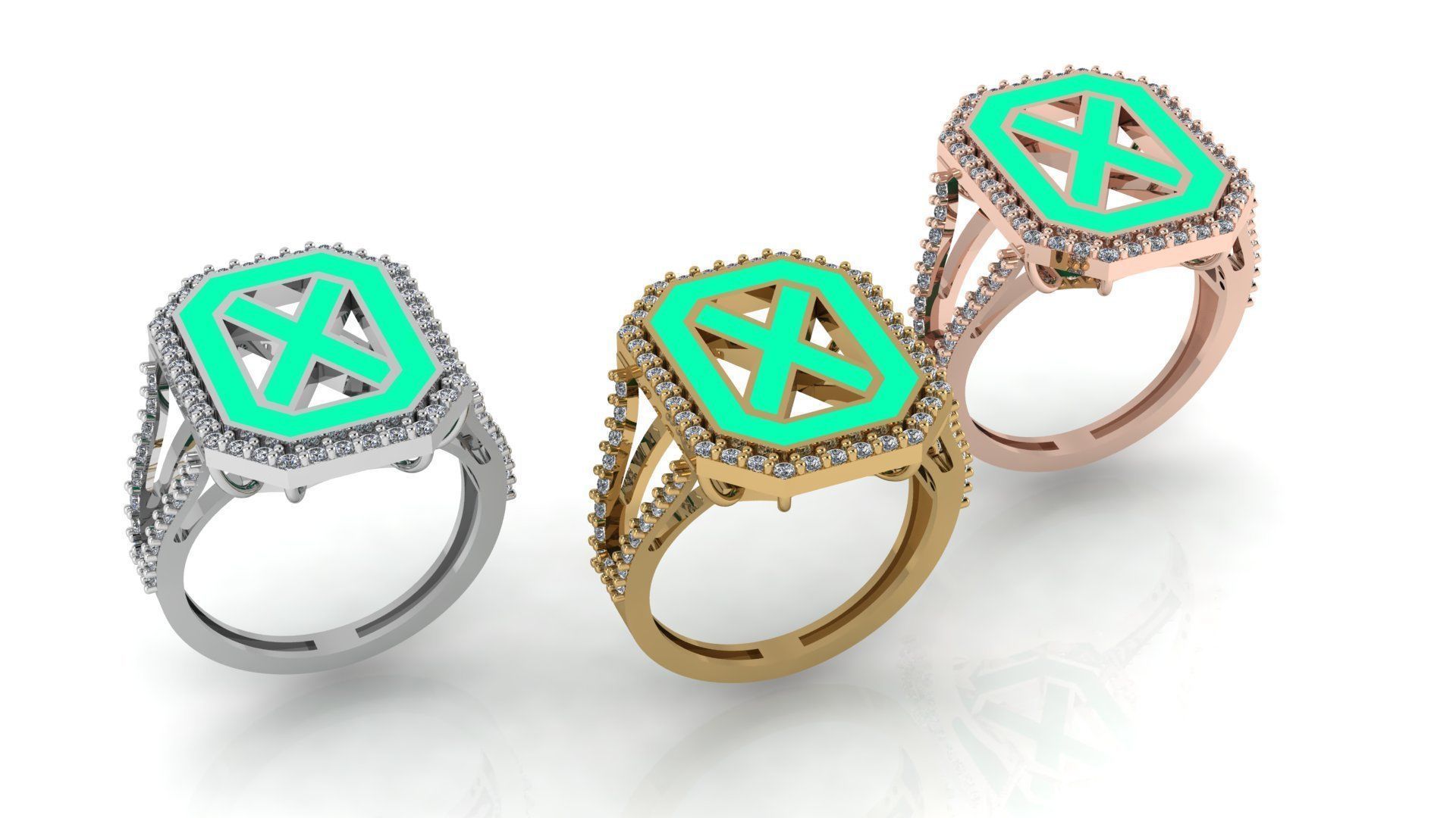 Alphabet Letters Ring A-Z 3D print model_26